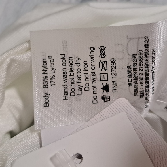 Voda Swim Cut Out High Leg Swimsuit Cheeky Bottom White - Picture 10 of 11